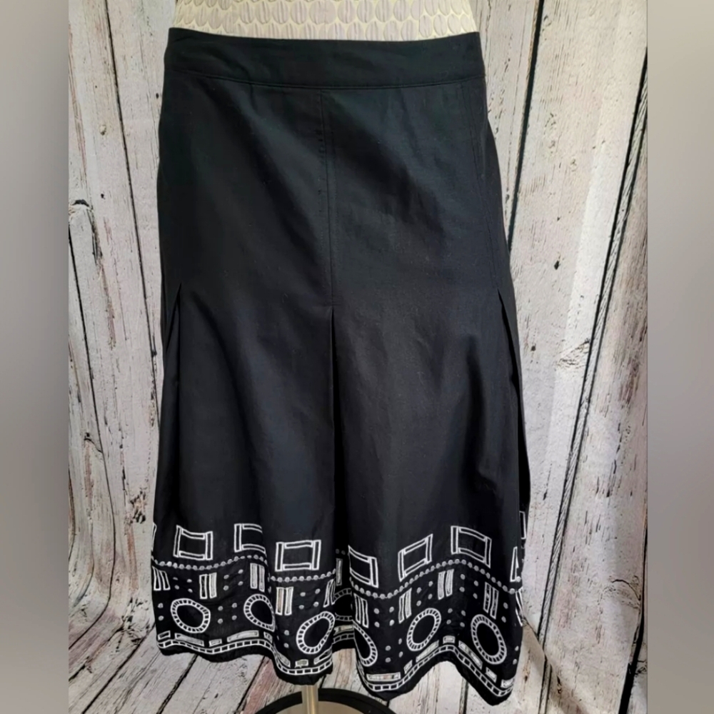 Alfani Size 10 Boho‎ Tribal Fusion Boho Peasant Cotton Midi Skirt NEW $89 NWT